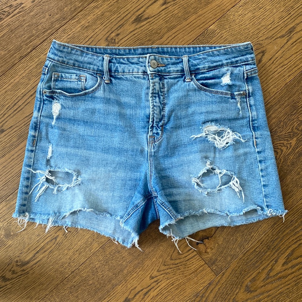 High rise jean shorts